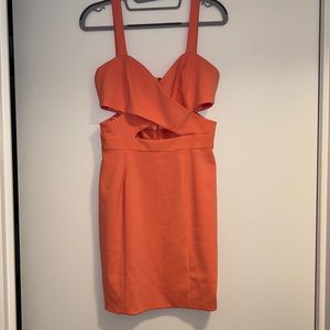 JAYGODFREY Orange Cutout Sheath Dress